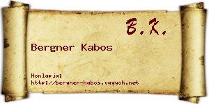 Bergner Kabos névjegykártya